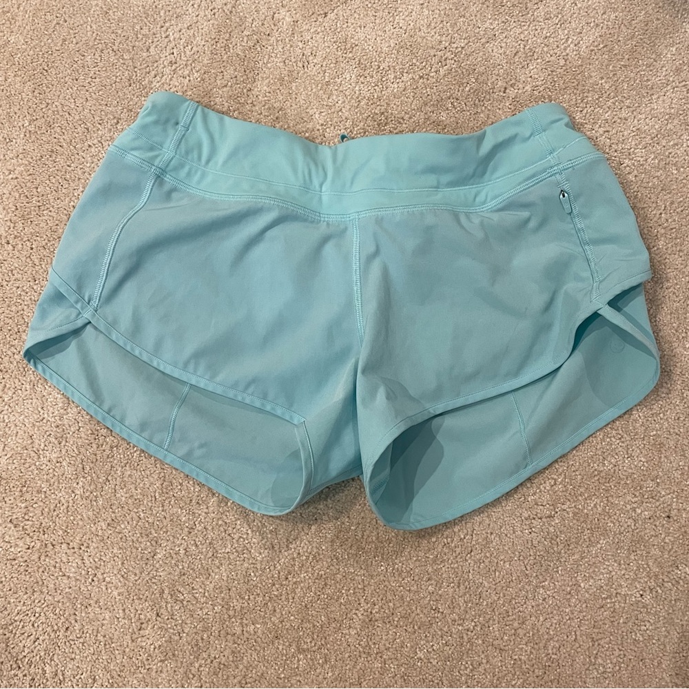 CRZ YOGA Women's Quick Dry Workout Running Shorts Mesh Liner 2.5” Hydra Blue S